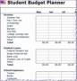 11 Student Budget Template Excel