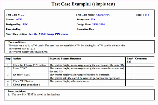 Printable Software Engineering Test Case with Example