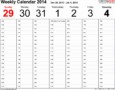 8 Weekly Calendar Template 2014 Excel