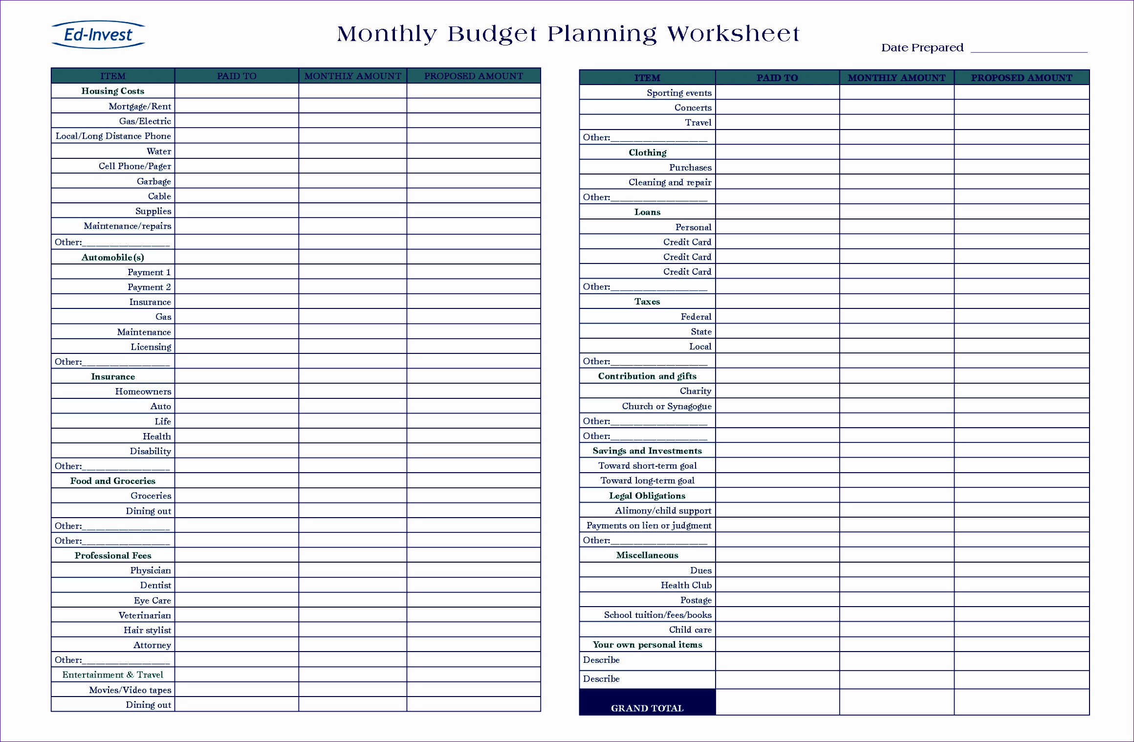 bud planner template free epdlqyx6