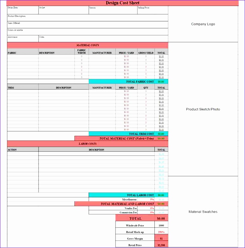 costing spreadsheet template 2 819828