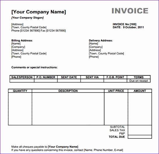 invoice template excel free 111 546531