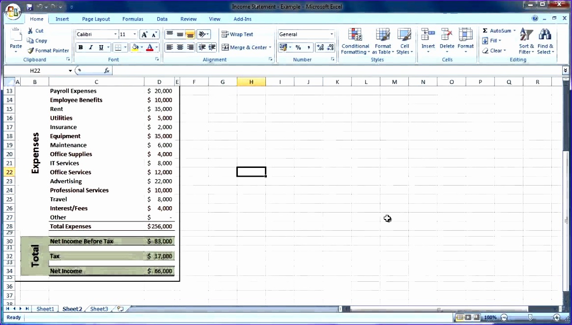 Excel 2007 How to Create an In e Statement Guide Level 402v6 watch v=Q8VUVchP92U 1164662