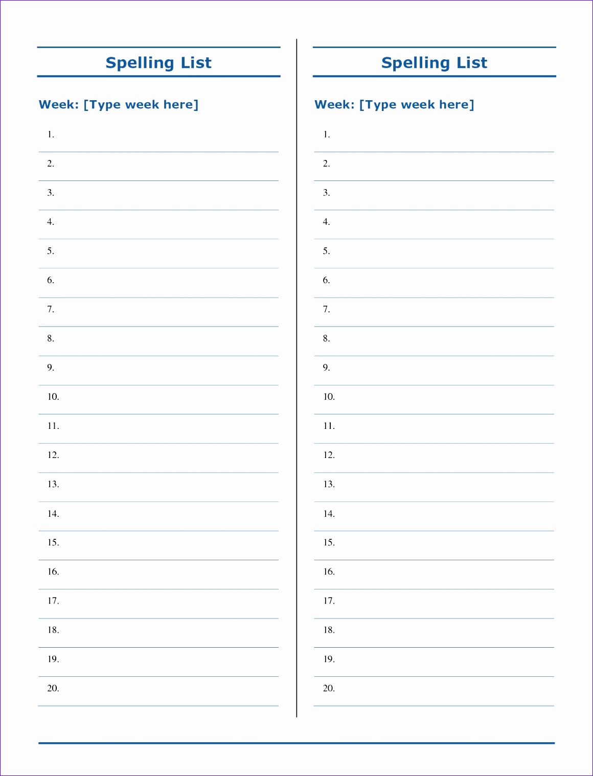 spelling test form printable online calendar sample