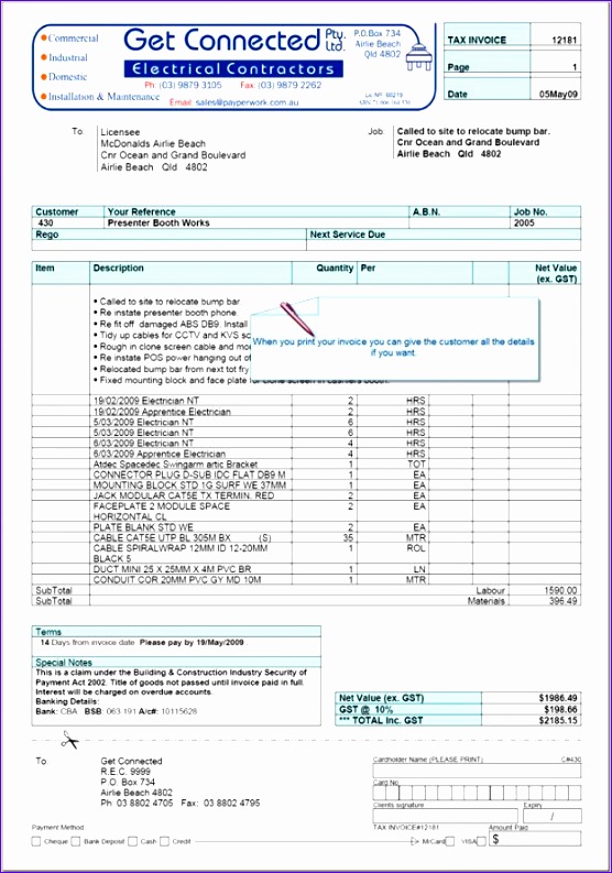 contractor invoice template nz 201 556793