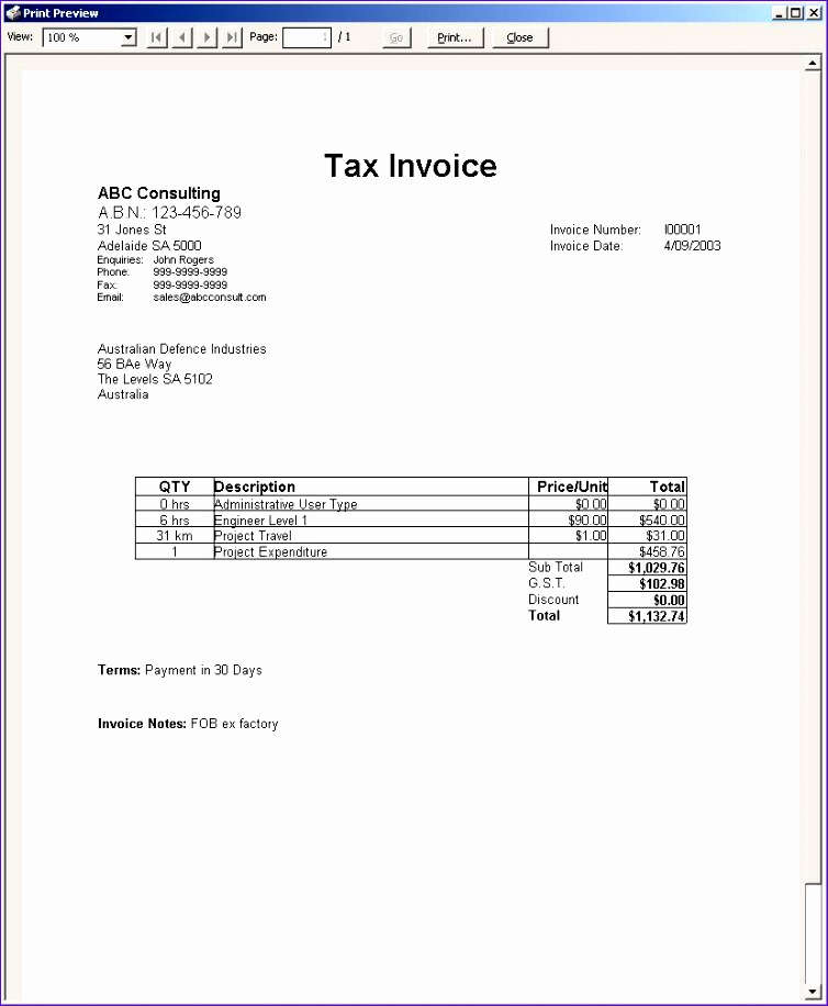 sample invoice reimbursement 754916