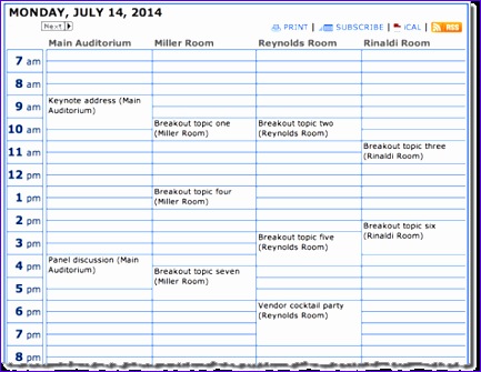 11 conference schedule template