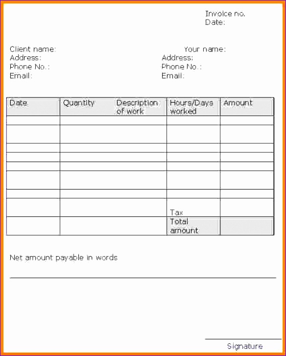 10 invoice template for self employed