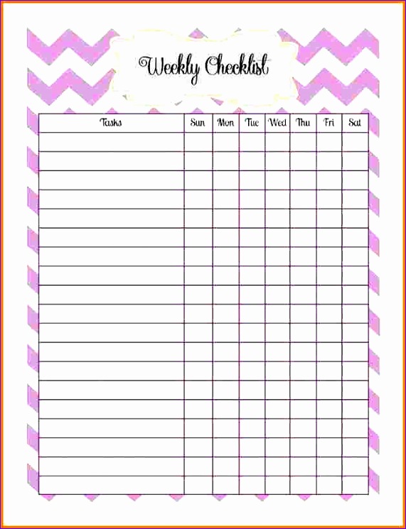 weekly checklist template 571745