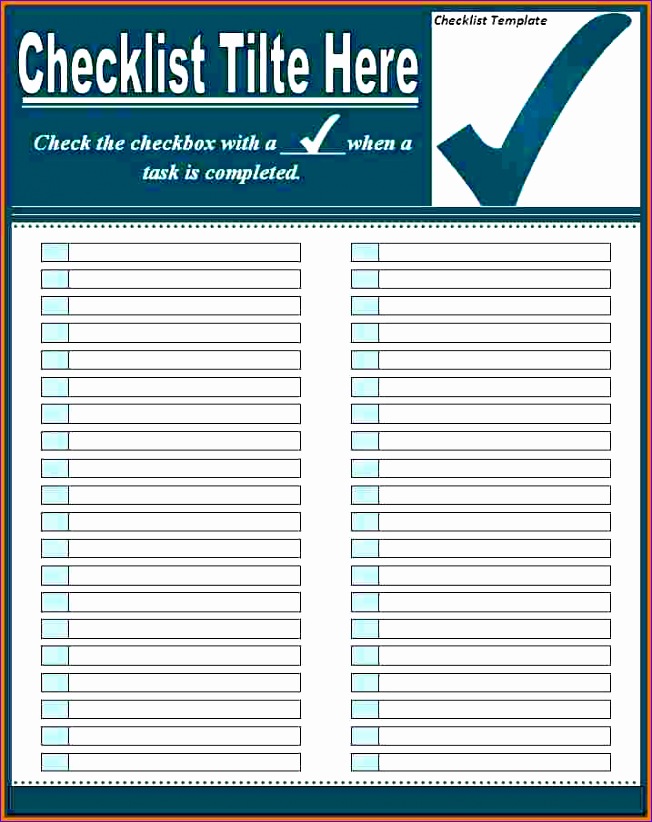 checklist template excel 652822