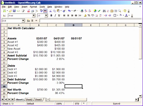 building your own monthly net worth calculator using a spreadsheet 465345