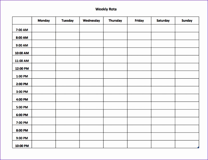 weekly rota with excel 728560