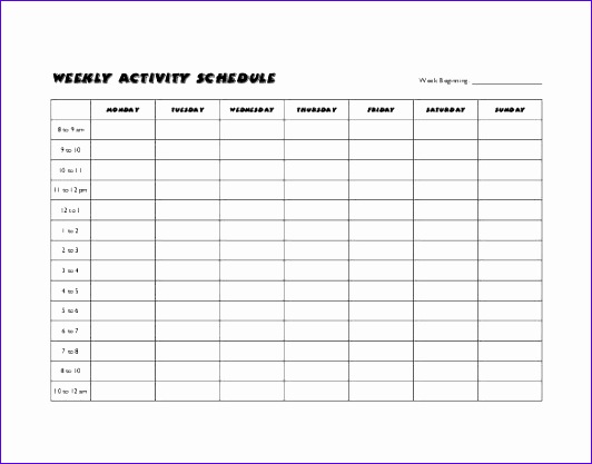 weekly schedule template 532417