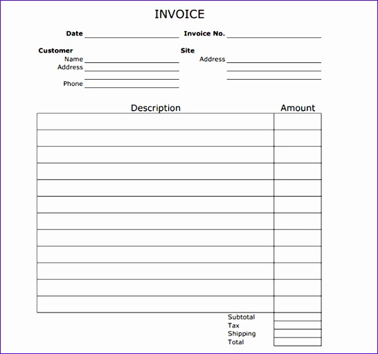 invoice blank 145 546511