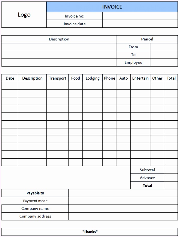 expense report template expense invoice template 595786
