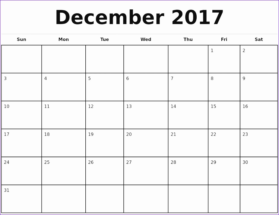 2017 monthly calendar template 2 988 925714