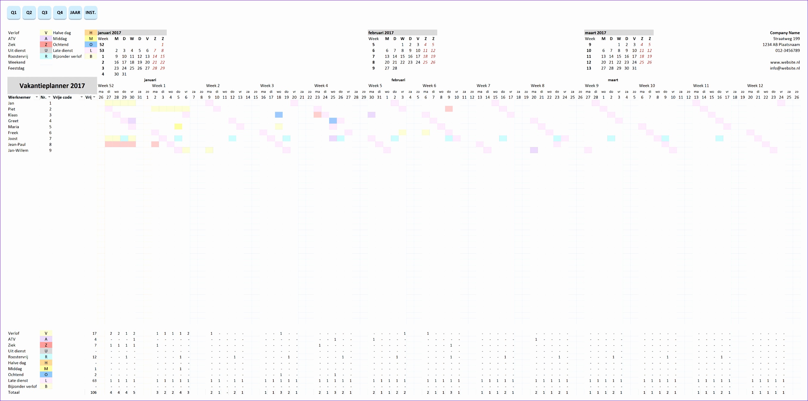 vakantieplanner met eeuwigdurende kalender 27101344
