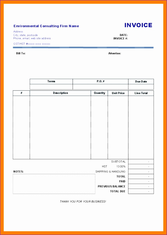 9 blank invoice template excel 692973
