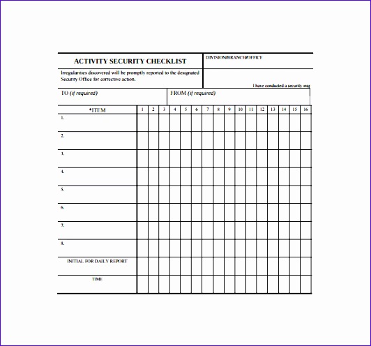 blank checklist template 532496