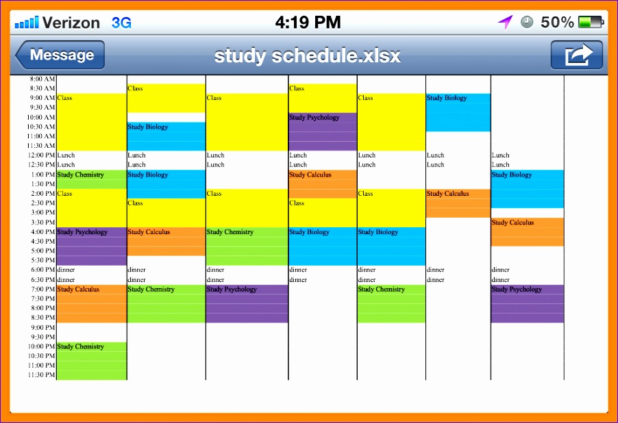 study schedule templates 902618