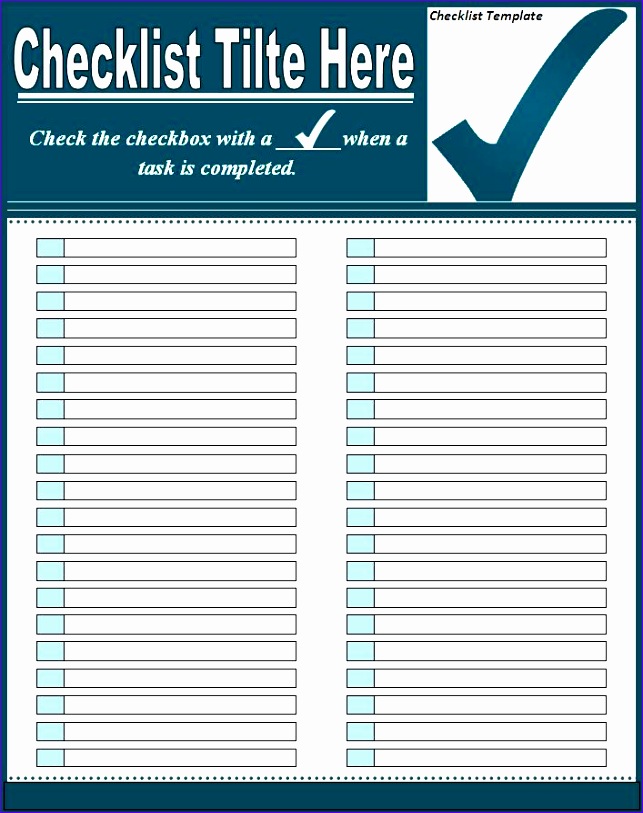 checklist template 643813