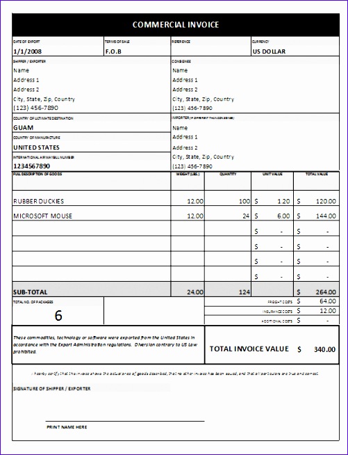 mercial invoice template 1 501654