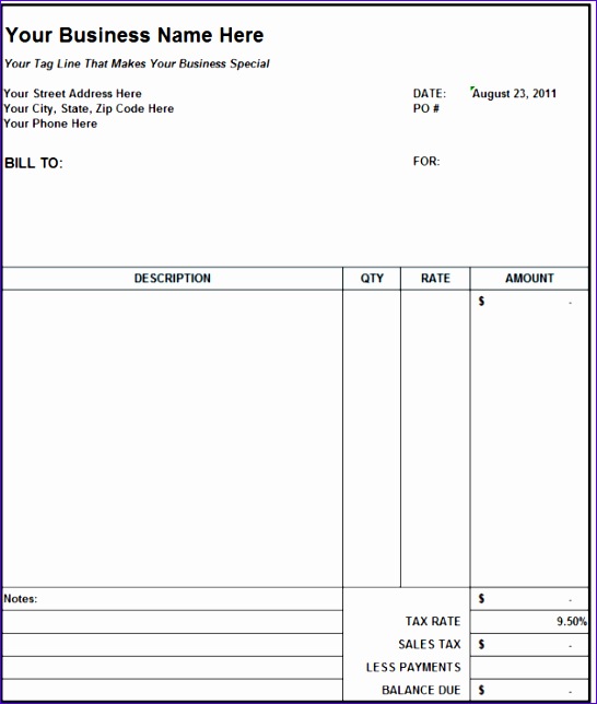 subcontractor invoice template excel 2623 546644