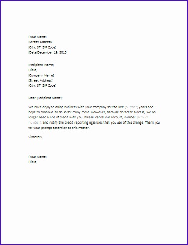 letter requesting closure of credit account 374488
