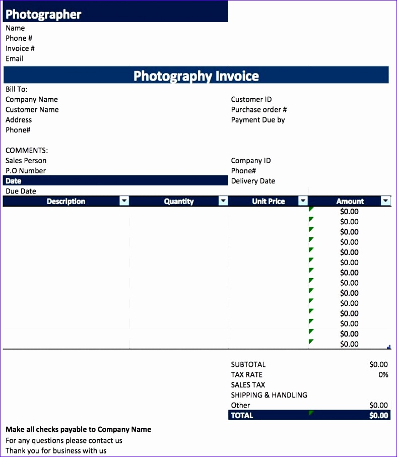 photography invoice template word 1419 788907
