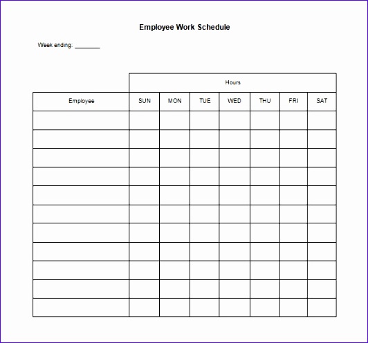 blank work schedule template 12 free word excel documents within employee work schedule template 532496