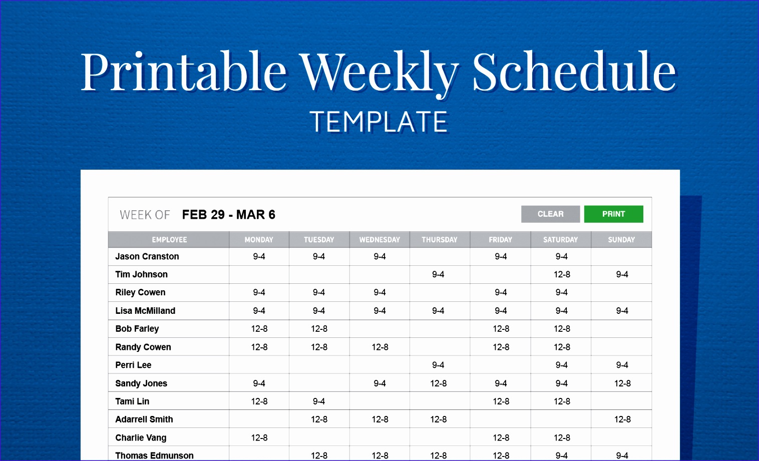 How To Make An Employee Schedule In Excel