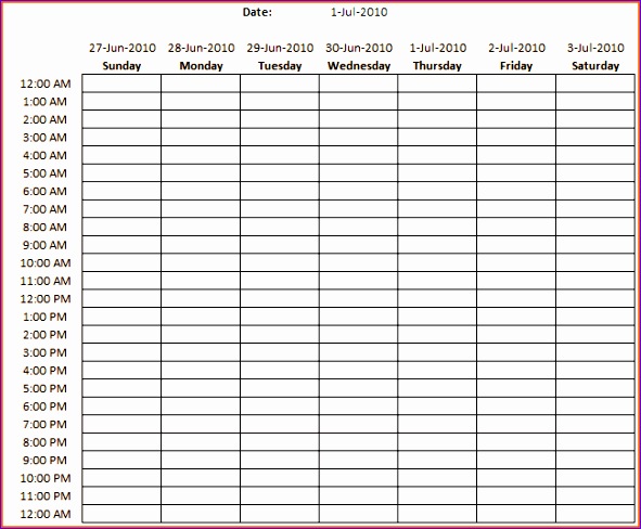 6 weekly work schedule template 591488