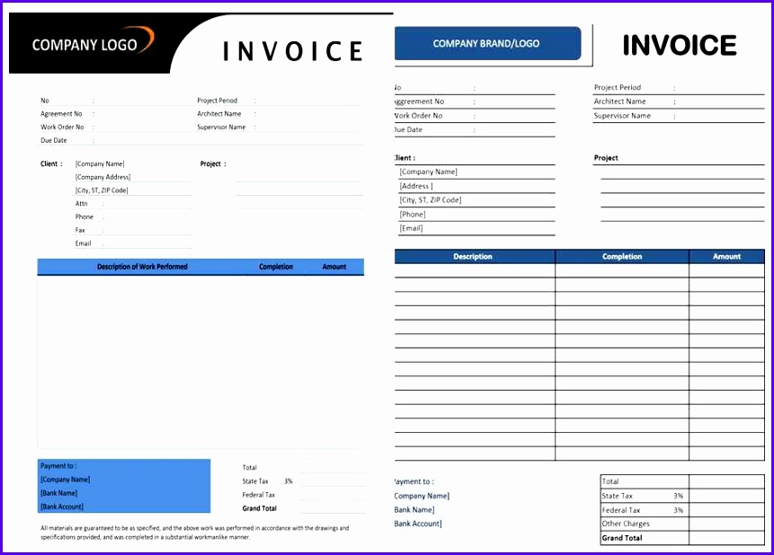 Contractor Invoice Template for Excel and Word 861618