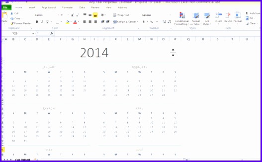 Any Year Perpetual Calendar Template For Excel 527326
