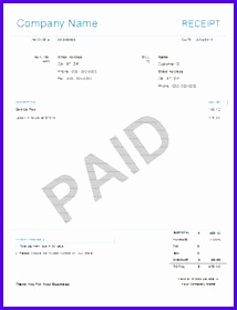 Simple Receipt Template for Excel Invoice 214279
