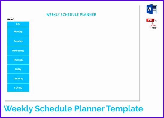 Blank Weekly Schedule Template MS Word 546395