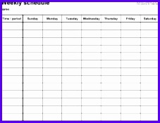 Weekly schedule template for Excel version 14 landscape 1 page Sunday to Saturday 227175