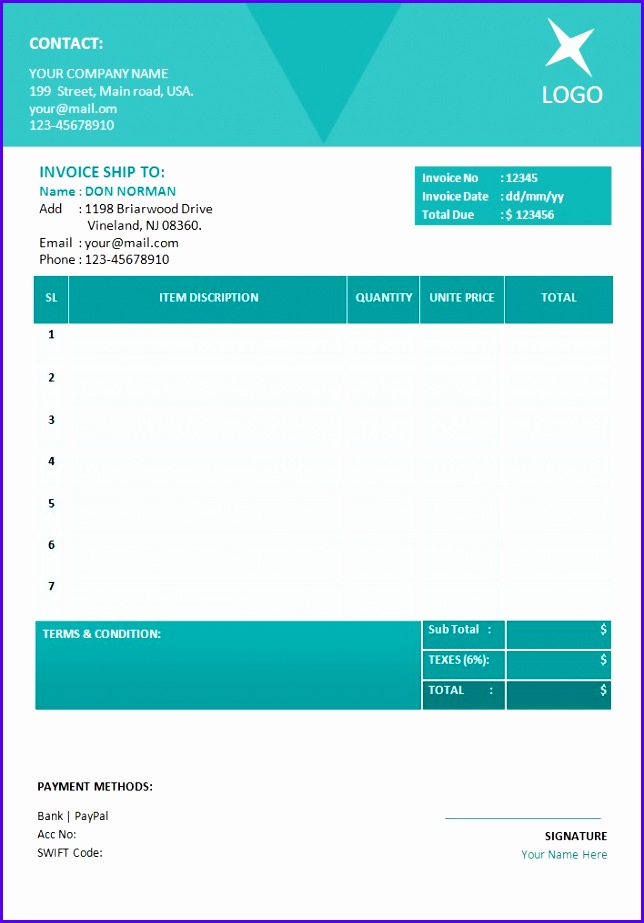 Invoice Template Word – Free Invoice Templates For Microsoft Word 644923