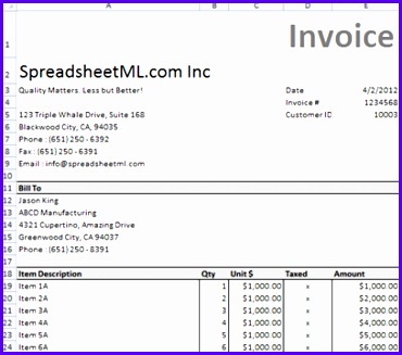 Invoice Template Excel 370327