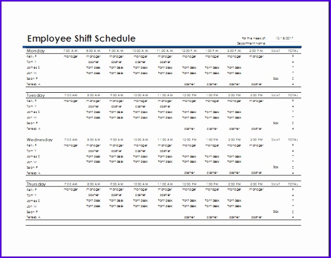 lunch schedule template ms excel 656512
