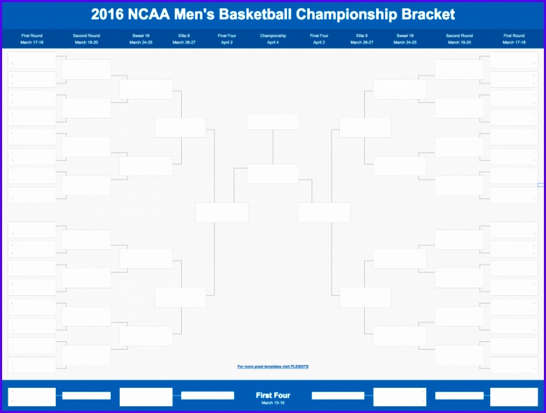 2016 March Madness Bracket Excel Template 784593