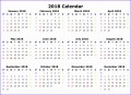 6 Calendar Excel Template 2018