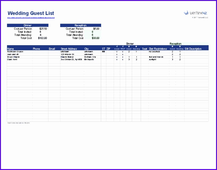 Checklist Templates Create Printable Checklists with Excel 979k8 Wedding Guest List Template 708553