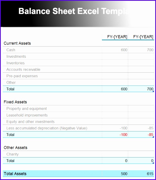 Balance Sheet Template Free Excel Word Documents 616711