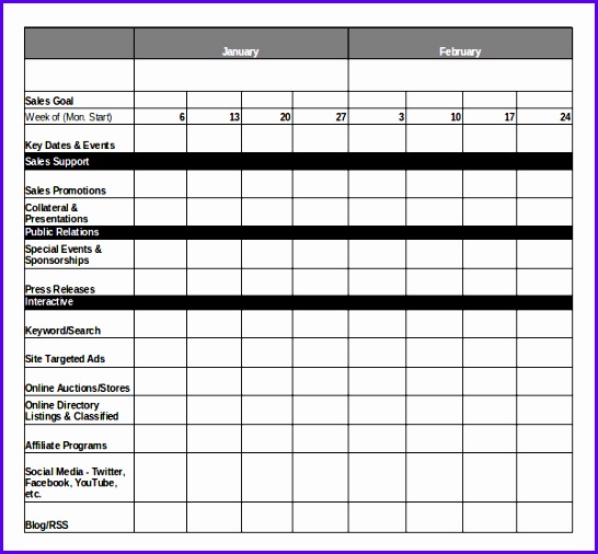 Marketing Calendar Template 3 Free Excel Documents Download 546506