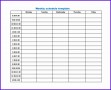 6 Excel Template Weekly Schedule