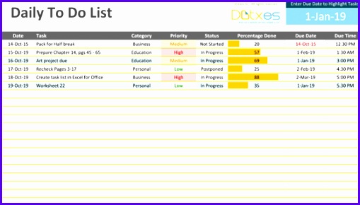 Free To Do List Template for Excel Get Organized 509290