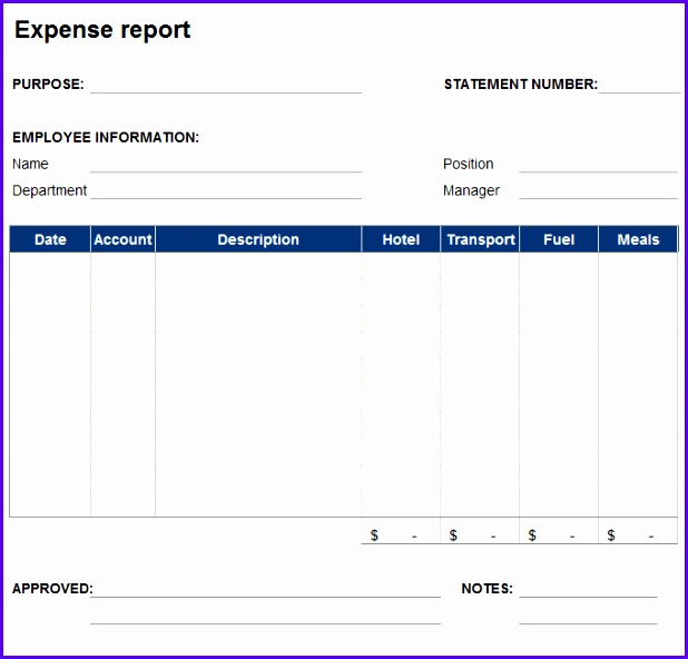8 Expense Report Template Free Word Excel Pdf Documents 618592