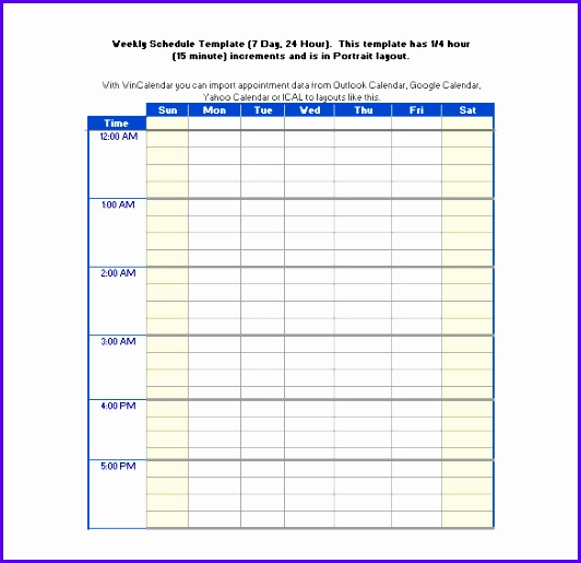 24 Hours Schedule Template – 8 Free Word Excel Pdf Format