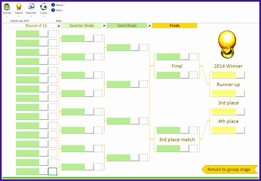 FIFA 2014 World Cup Brazil Excel Predictions Template Knock Out Round 910630